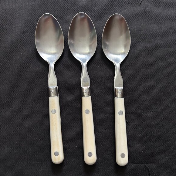 WF Washington Forge Mardi Gras Stainless Off White Plastic Handle flatware 6 pcs - Picture 2 of 13